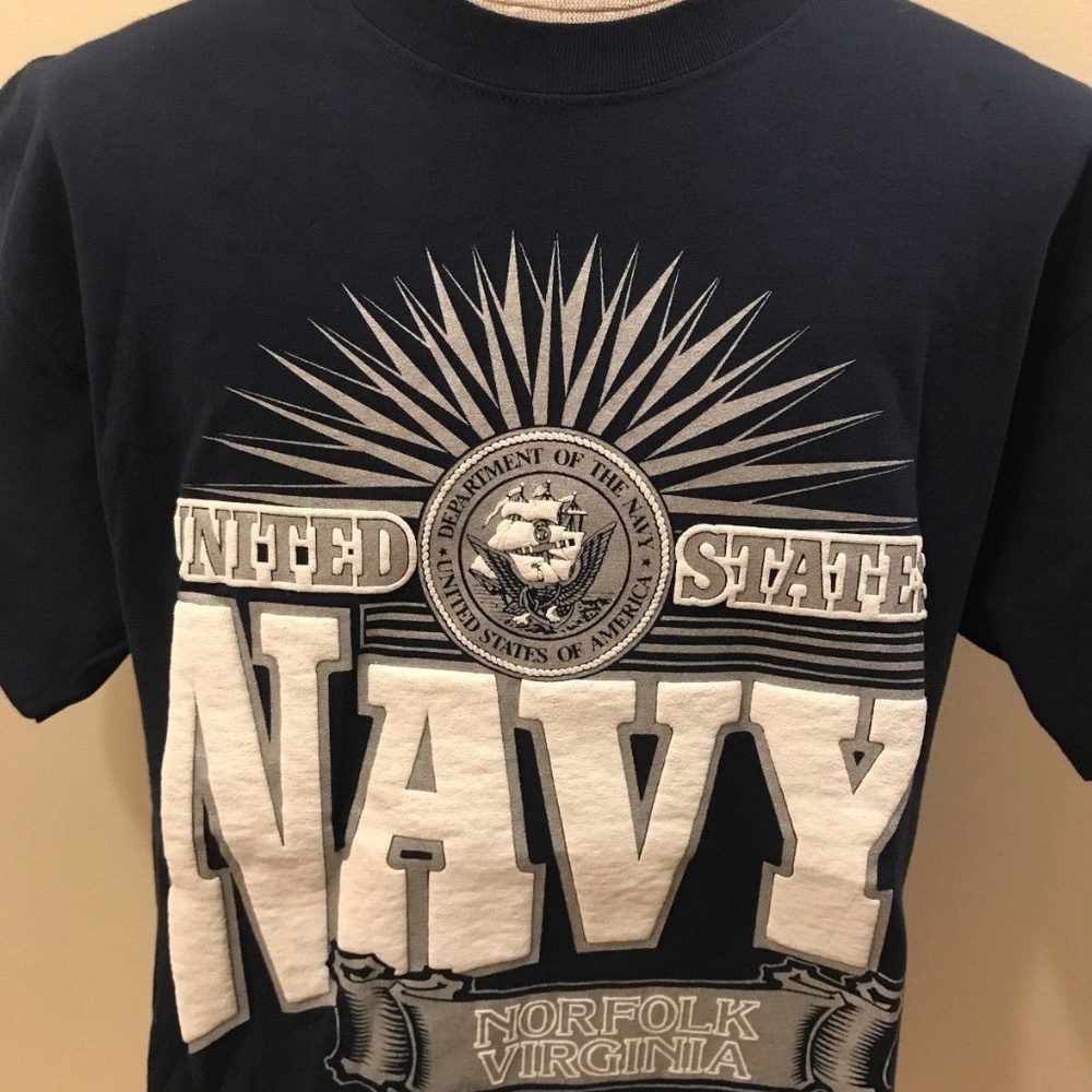 Vintage United State Navy Blue T Shirt Large